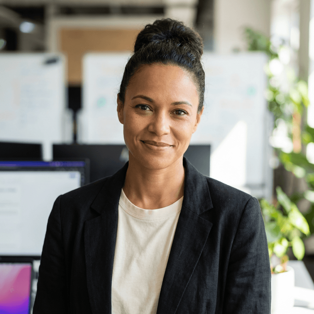 Camille Diallo, coordinatrice logistique, souriante